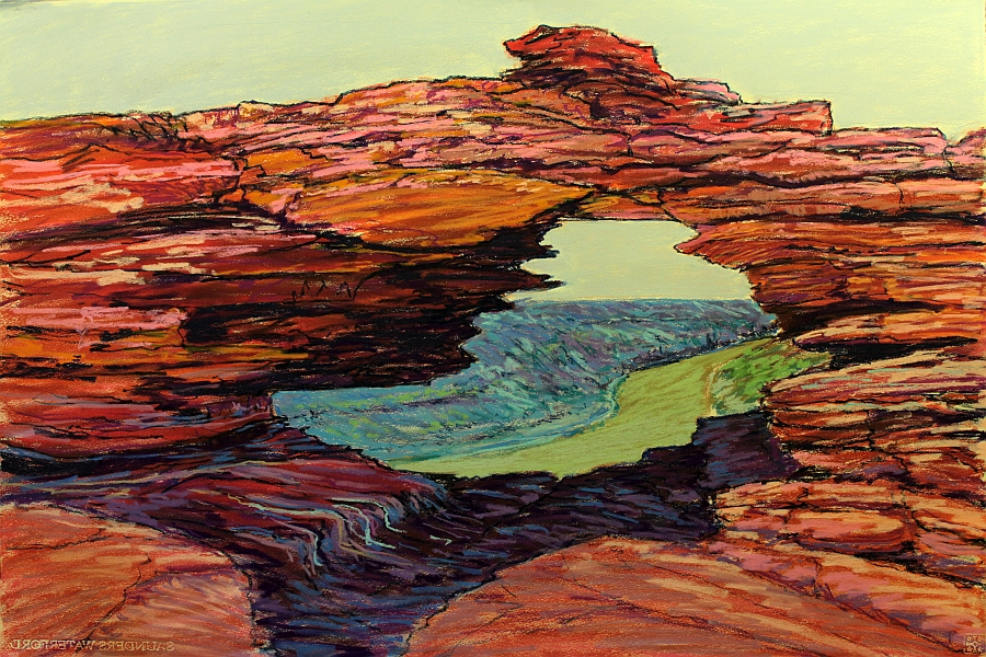 Nature's Window, Kalbarri National Park, Western Australia, Pastel Artwork, John Darcey, Pindan, Red Centre